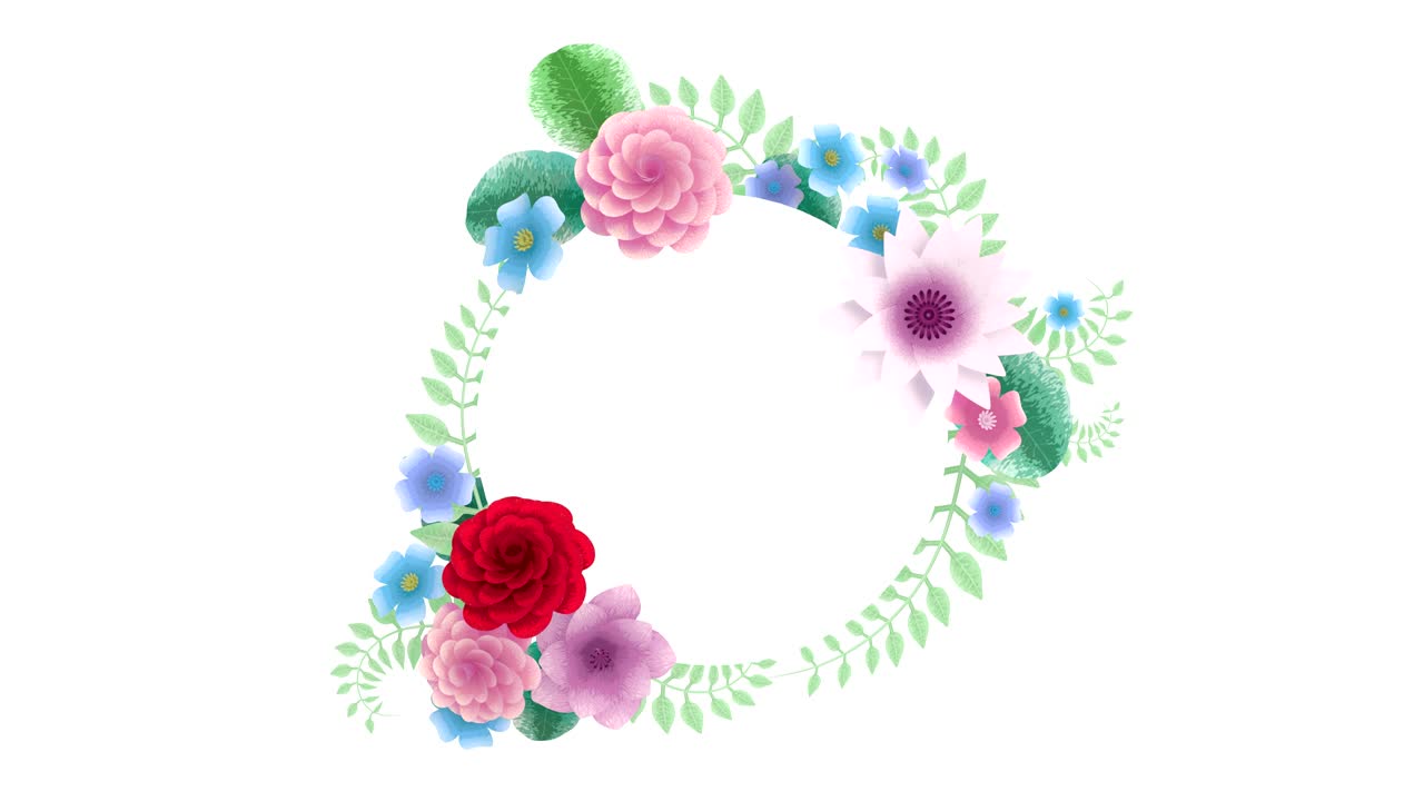3d 렌더링, 성장하는 꽃 바탕 꽃, 꽃이 피는 식물 서클 프레임, 신부 라운드 타이틀 장소, 파스텔 색상, 애니메이션, diy 프로젝트, 인트로,  바탕에 고립, 타이틀에 이상적입니다.