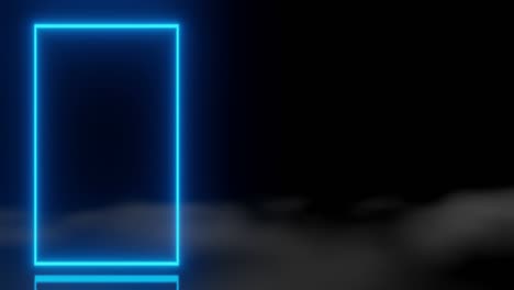 abstract technology led screens blue orange glowing neon line animation fog background 3d rendering