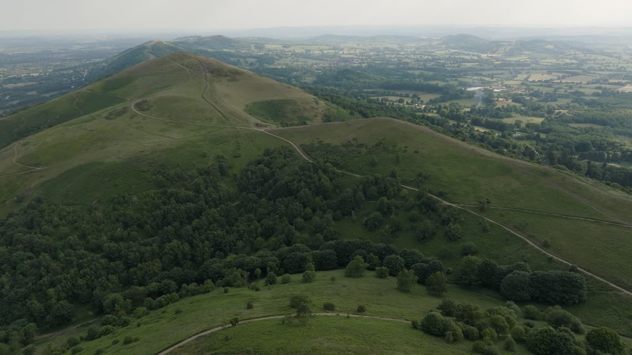 malvern hills alto ángulo vista aérea reino unido paisaje verano