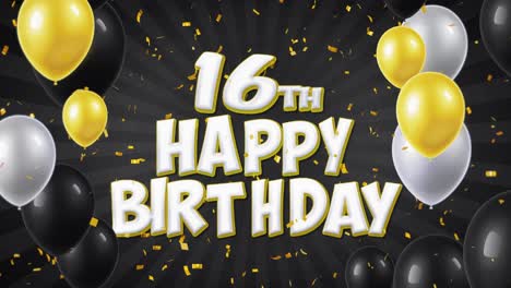 16th happy birthday graphic design