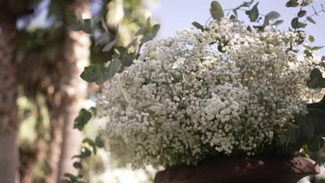 beautiful baby's breath bouquet with eucalyptus