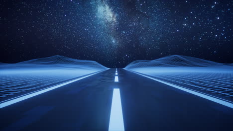 highway road with digital space background, 3d rendering.