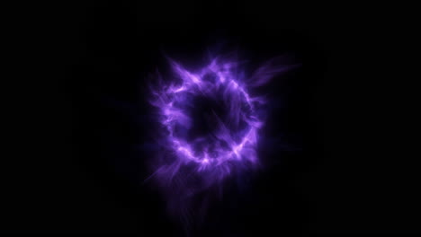 purple magic fire chaotic abstract portal with flickering flame particles in circle shape. motion graphic simulation background 4k.