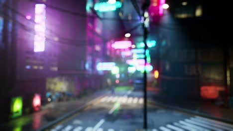 cyberpunk city street at night