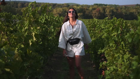 woman in a vineyard