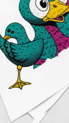 vibrant cartoon duck illustration with textured detail