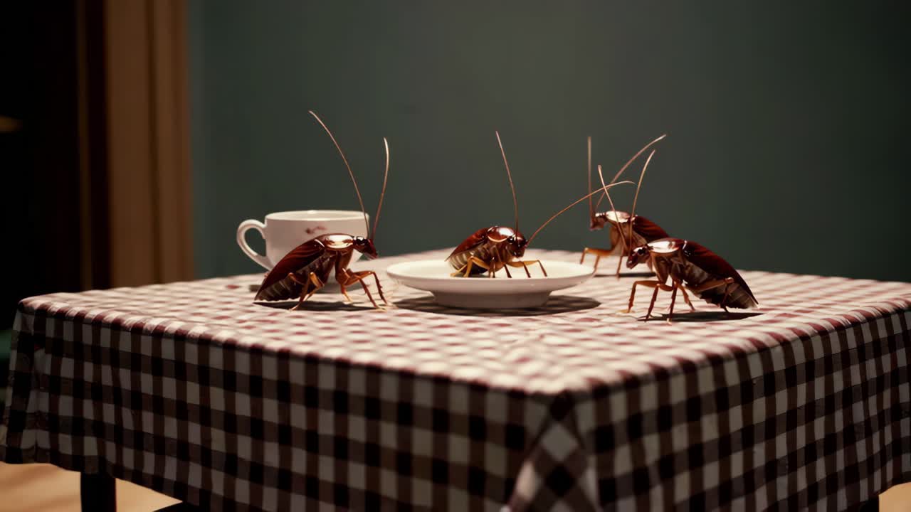 las cucarachas cenando.