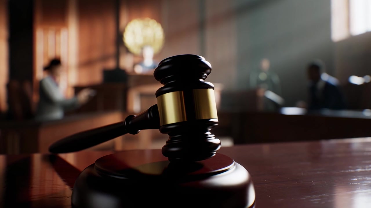Giudice che batte il martelletto per annunciare la sentenza