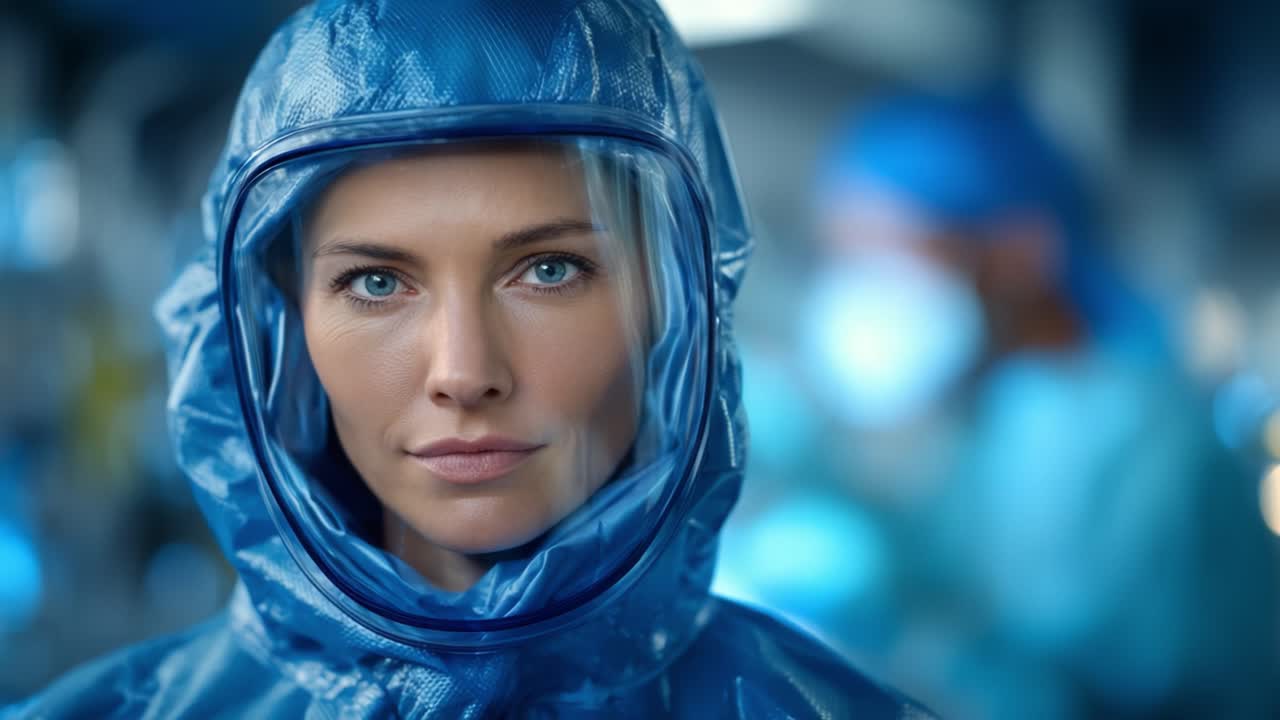 Un medico specializzato e concentrato, dotato di dispositivi di protezione, immortalato in due immagini che mostrano concentrazione e impegno in un ambiente clinico