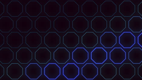 geometric grid of overlapping hexagons with blue lines