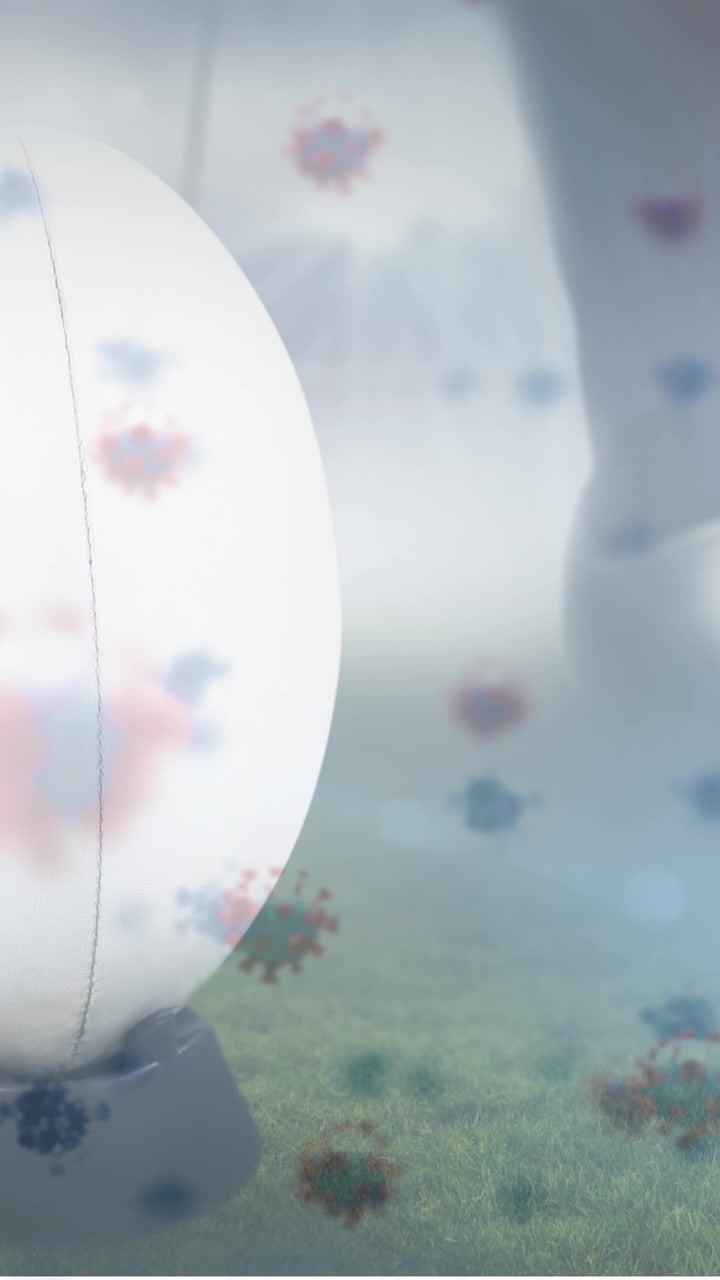 Animation of floating red balloons being poured into family