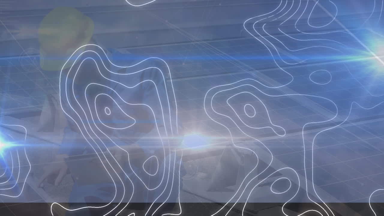 animación de isohypses sobre paneles solares