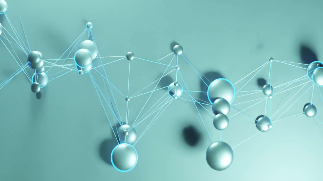 녹색 배경에 연결 네트워크의 애니메이션