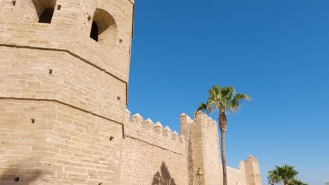 historical tower and walls of the kasbah of the udayas in rabat, morocco, exterior