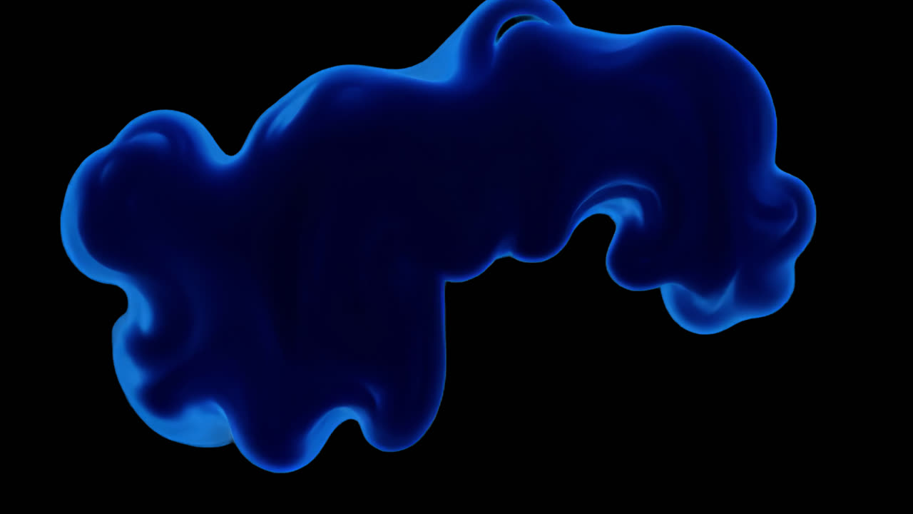 Abstrakt blått blekksvirvel, animert overlay, transparent 4K-video, alfakanal, ProRes 4444