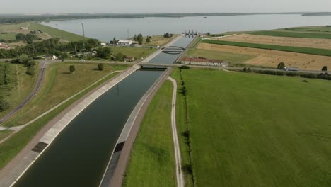 lake orient dam france canal aerial view reservoir mesnil-saint-pere