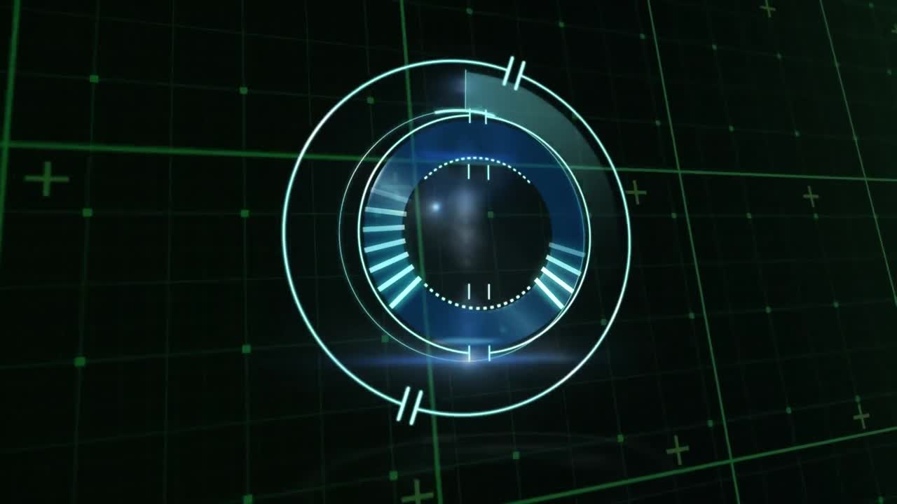 анимация сканирования сферы действия над маркерами и сеткой