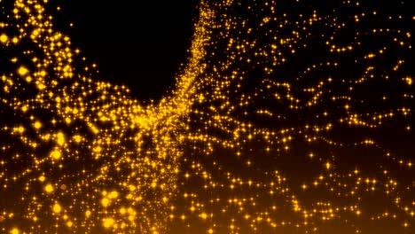 luxurious gold sparkling particles wave background