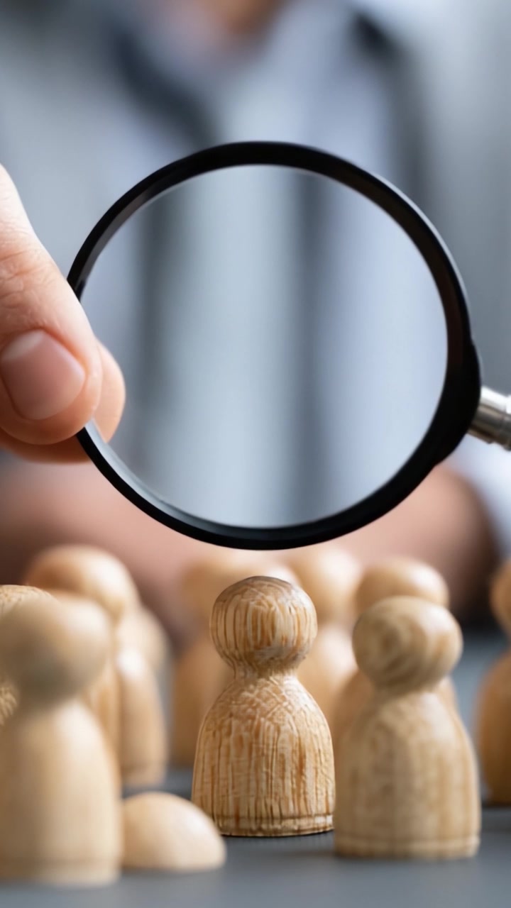 A Close Examination of Wooden Figurines: Using a Magnifying Glass to Analyze and Understand the Unique Features and Details of Each Small Character in the Collection