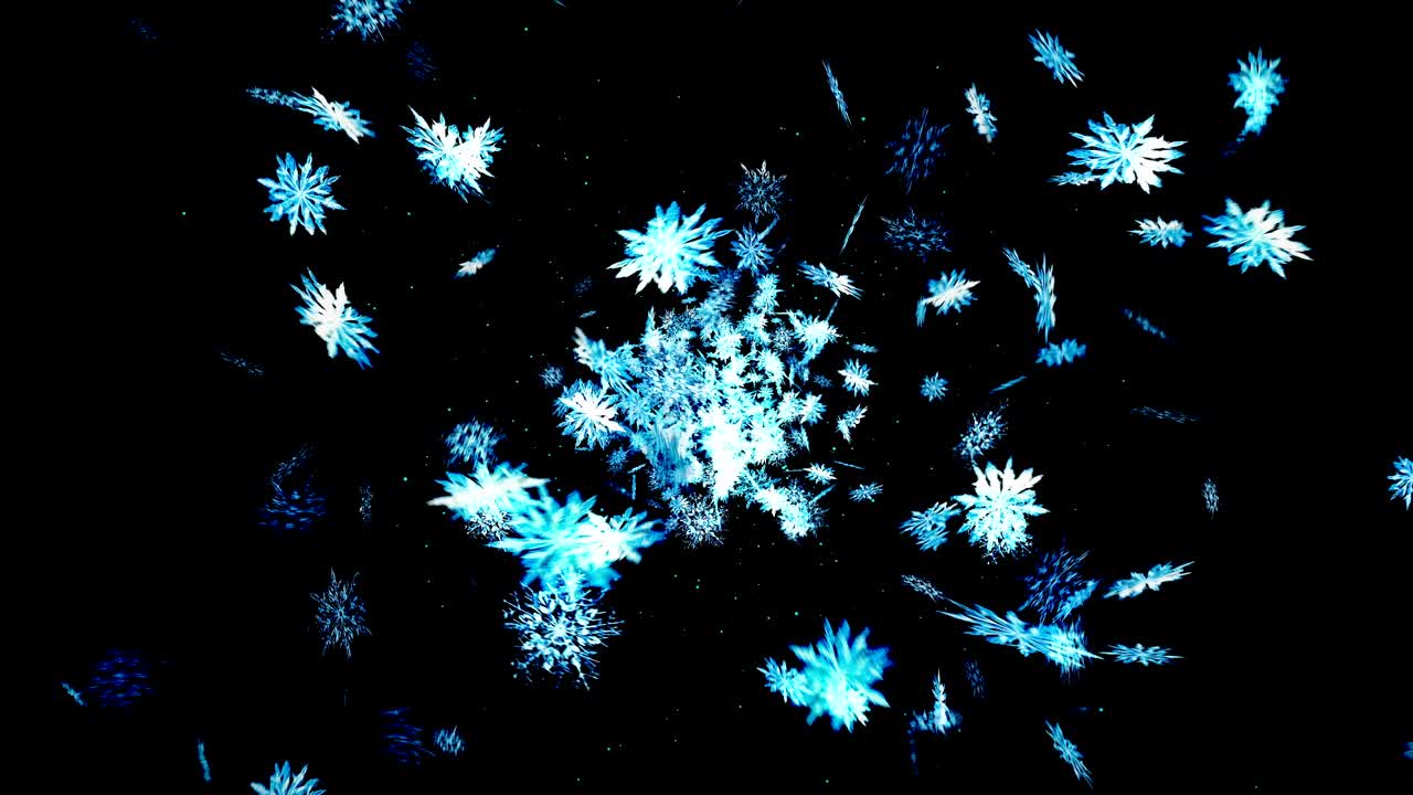 검은 바탕에 떨어지는 눈송이, 루프 글리터 애니메이션