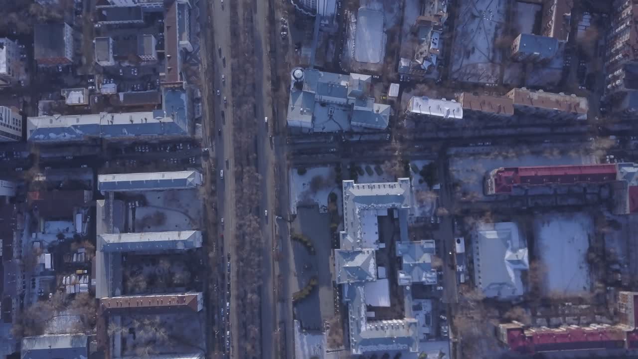 겨울 에 도시 의 공중 사진