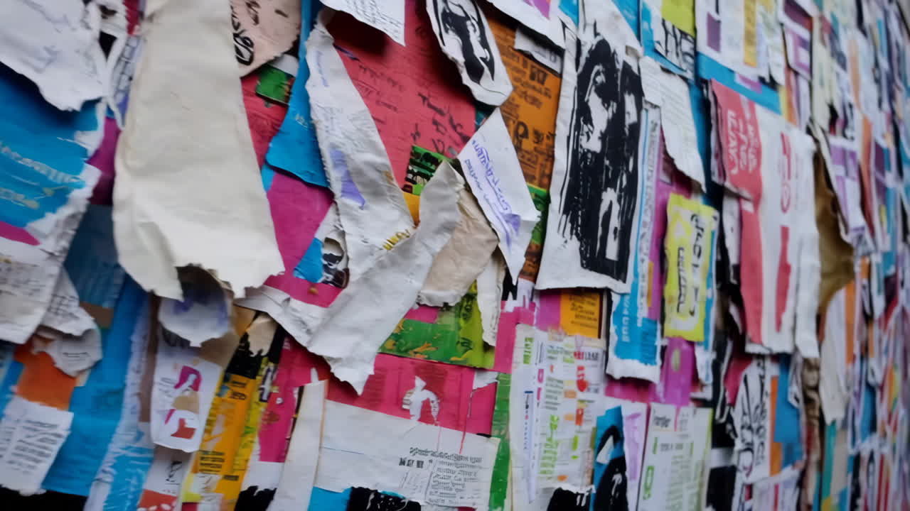 Colorful Urban Wall with Posters