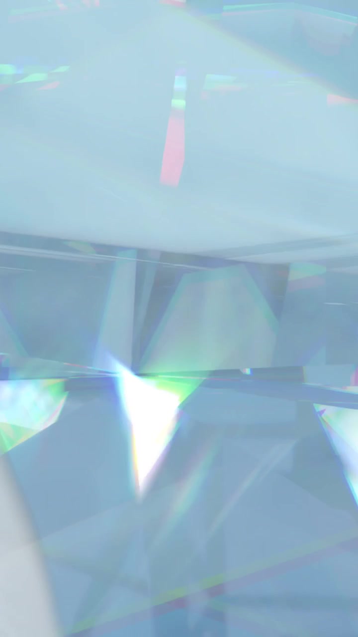 Animation of colorful eye over glowing crystals