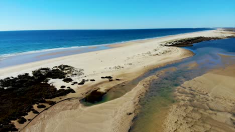 aerial view over beach in portugal