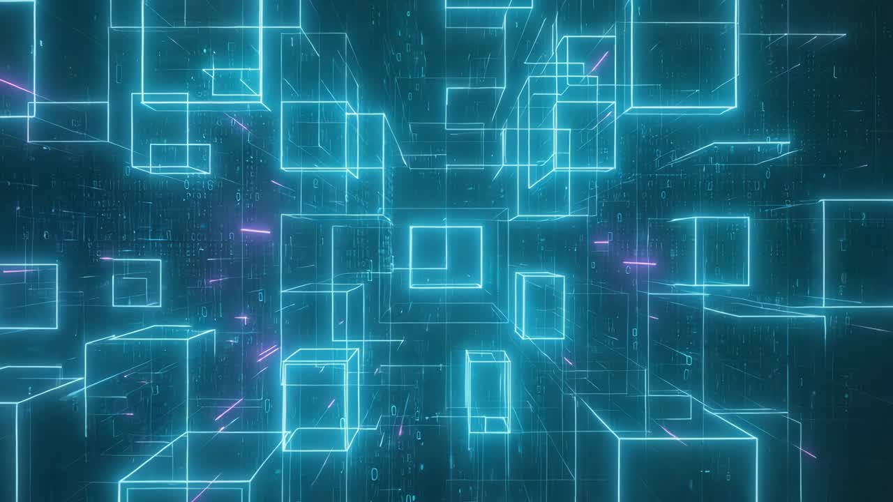 Abstract Digital Network of Cubes