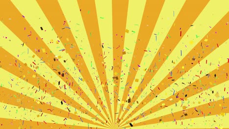 animated motion graphic of confetti and sunburst 4k