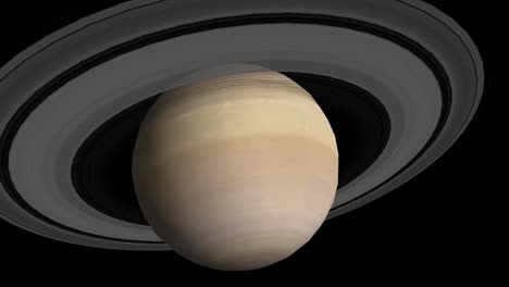 saturn top to bottom view, beautiful space scene animation