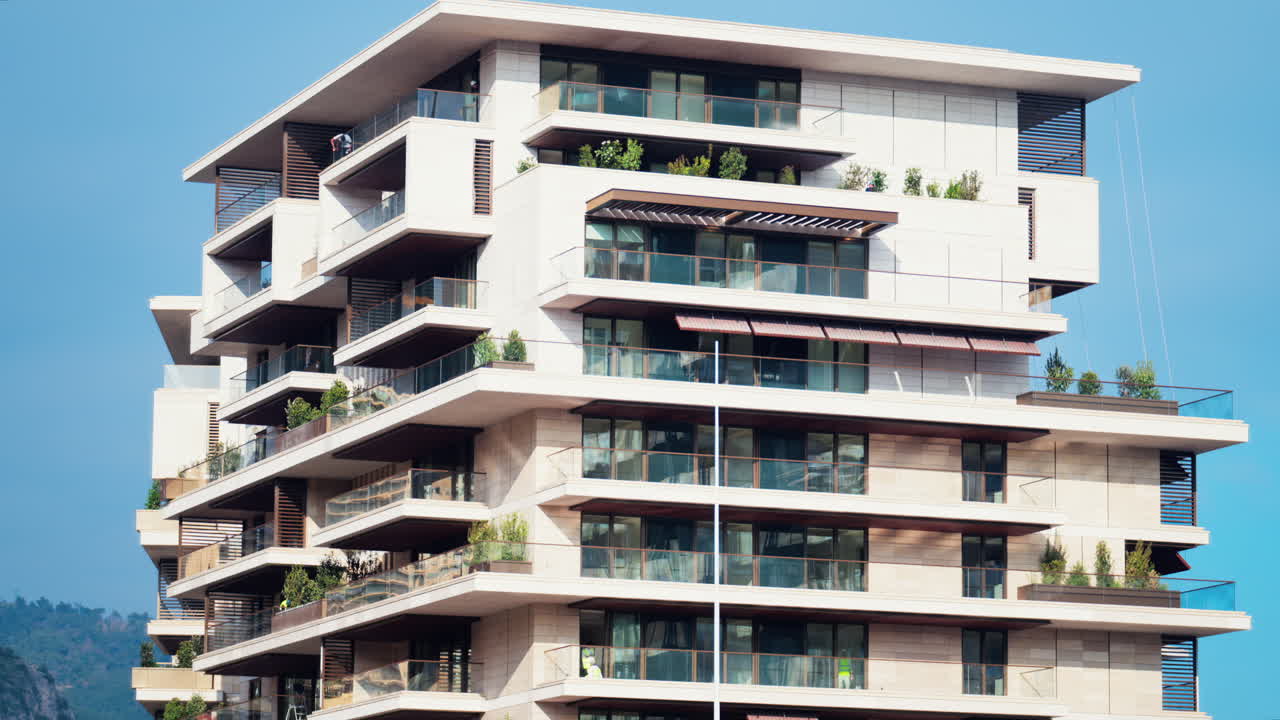 White building in the Le Portier, residential district in Monaco