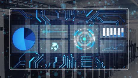 Animation-of-data-processing-with-scope-scanning-over-server-room