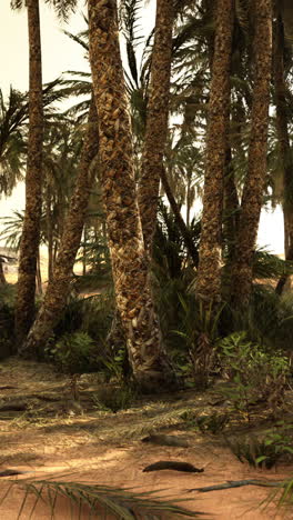 palm trees in a desert oasis