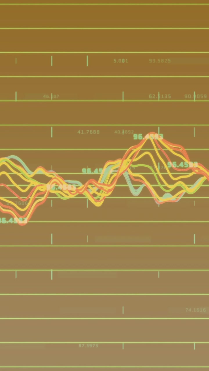 Animazione di elaborazione dati su sfondo arancione