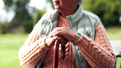 senior woman with cane