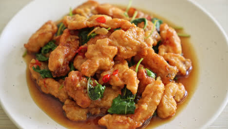 stir-fried-fried-fish-with-basil-and-chili-in-thai-style---Asian-food-style