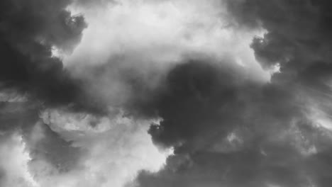 view of dark clouds and thunderstorm 4k
