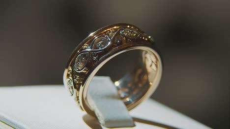 elegant gold ring with diamonds