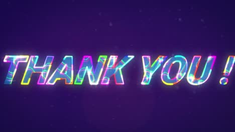 animación de texto de agradecimiento a través de una red de conexiones sobre fondo azul
