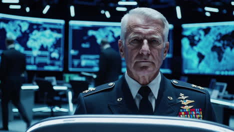 senior military officer in command center