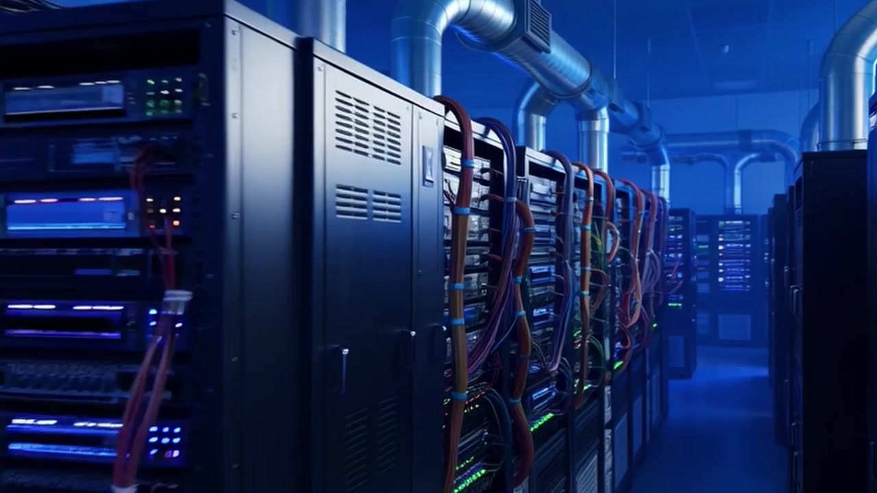 Raggi di server racks in un moderno data center