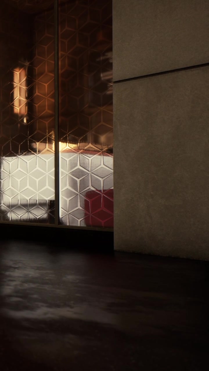 Design moderno di vetro e pareti in un contesto di edificio contemporaneo