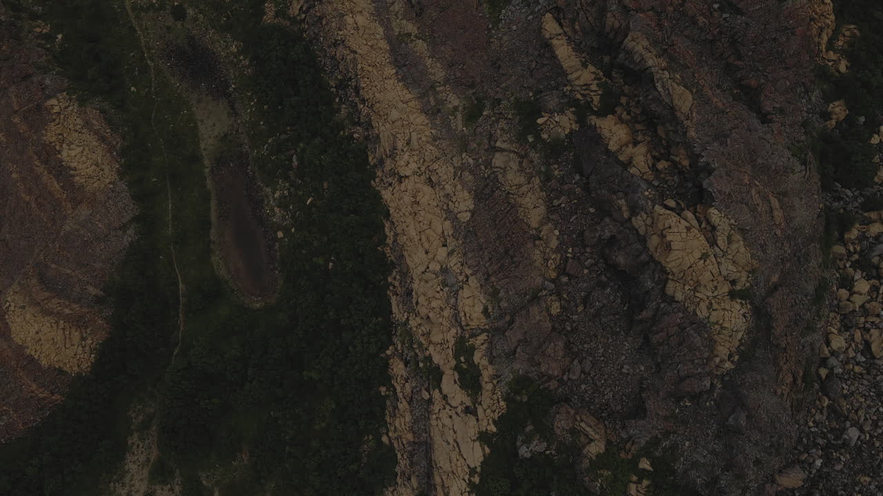 Rough rocky mountain landscape of Leka, Norway -Top view