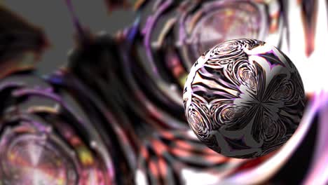 realidad virtual abstracta ciencia del movimiento concepto de tecnología de fondo, brillo multicolor esfera hipnótica en ciencia ficción cueva mágica espacio cibernético virtual. 4k 3d bucle hi-tech balón futurista de ciencia ficción.
