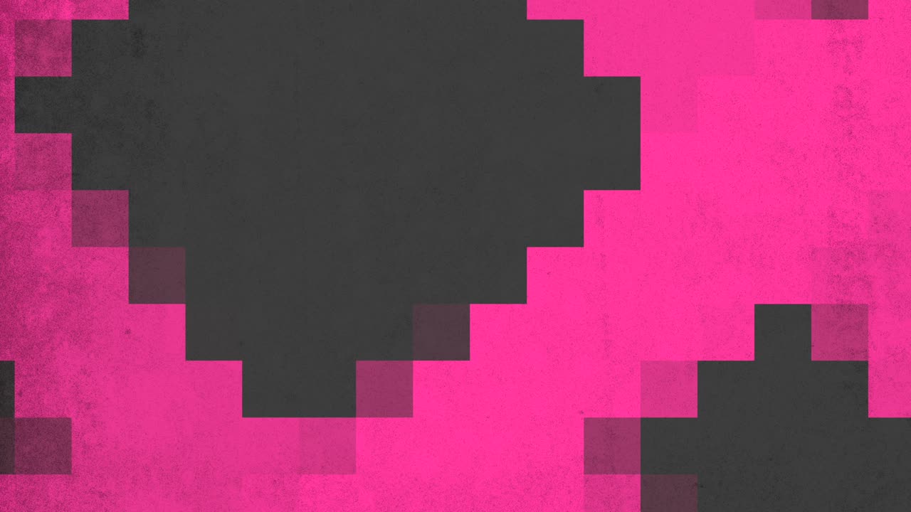 An abstract pixelated pattern featuring black and pink squares. The purpose or representation of the image remains ambiguous