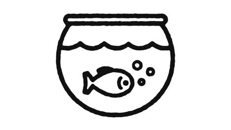 aquarium fish icon animation footage & alpha channel