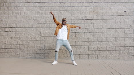 man dancing in the street