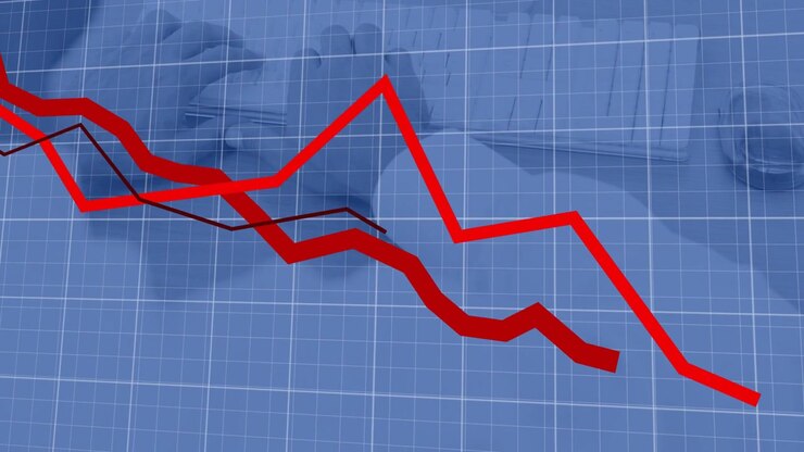 Male patient lying, red line driving graphs over torso peaking settling for medical care blue grid