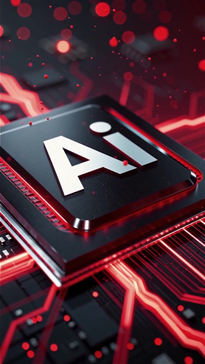 Futuristic AI Chip Motherboard Technology Background
